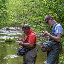 Fly Fisherman Tying On